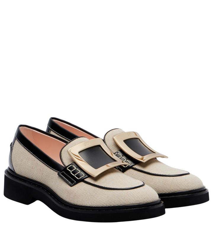 Photo: Roger Vivier Viv' Rangers leather-trimmed loafers