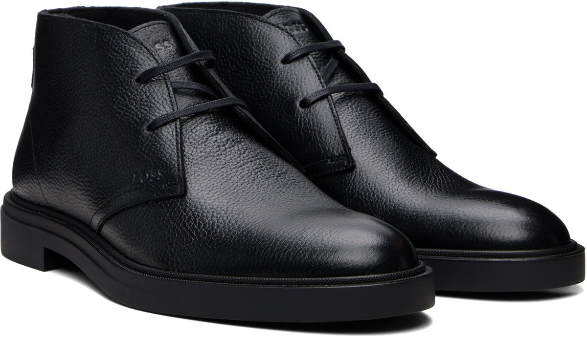 BOSS Black Wool-Lined Chukka Boots