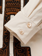 A Kind Of Guise - Hombrecito Appliquéd Cotton-Poplin Shirt - Neutrals