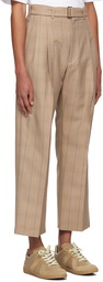 rito structure Beige Check Trousers