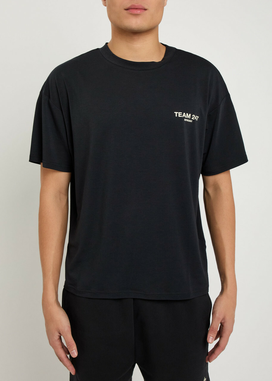 Represent Team 247 Logo-print Jersey T-shirt Black