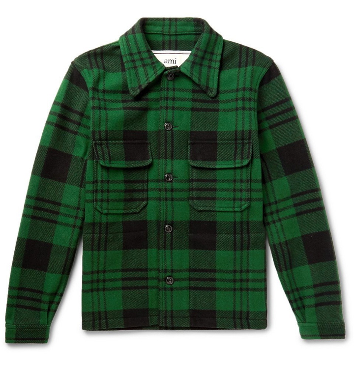 Photo: AMI - Checked Wool-Blend Jacket - Men - Green