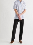 ERMENEGILDO ZEGNA - Slim-Fit Micro-Checked Merino Wool-Blend Seersucker Trousers - Gray