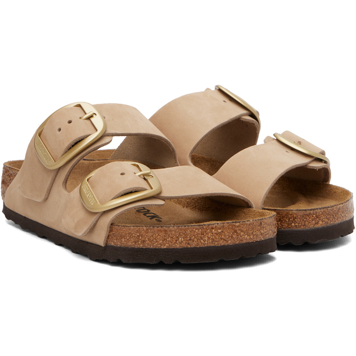 Birkenstock Beige Regular Arizona Big Buckle Nubuck Sandals