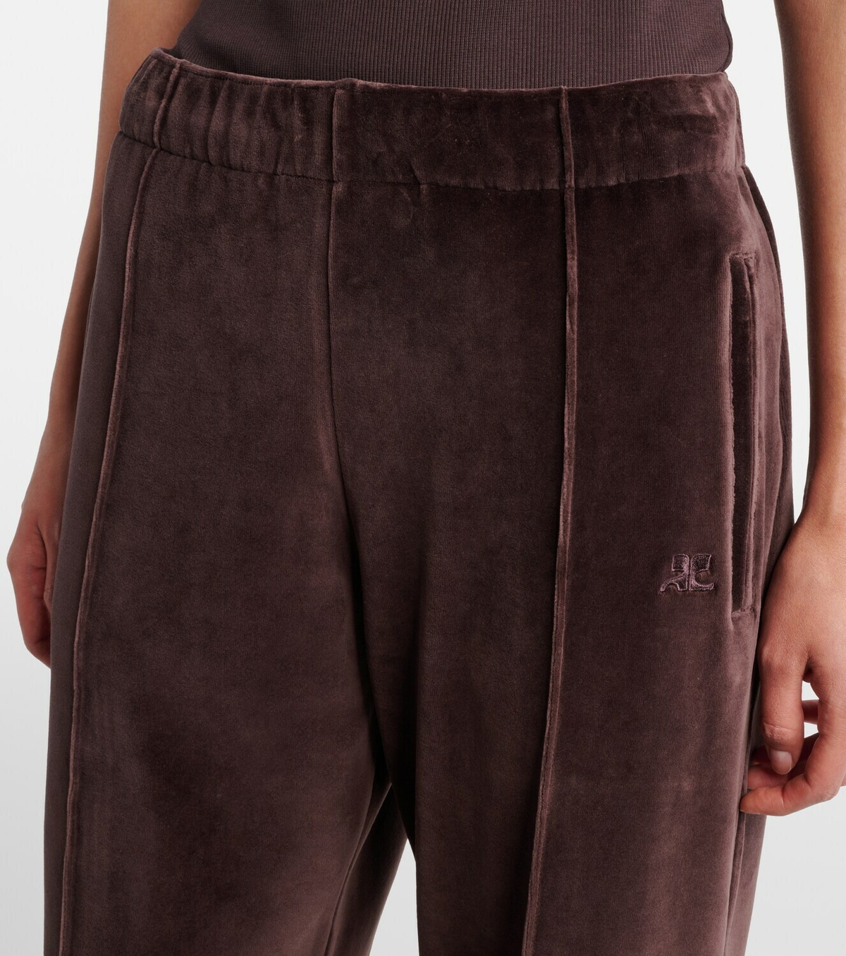 Courrèges Cotton-blend velvet sweatpants