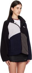 We11done Black Colorblock Fleece Jacket