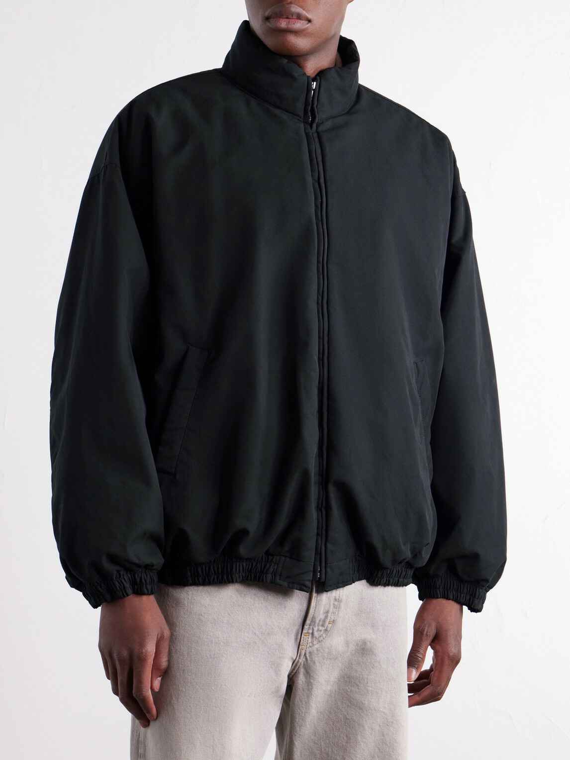 ssstein - Gathered Cotton-Blend Shell Jacket - Black