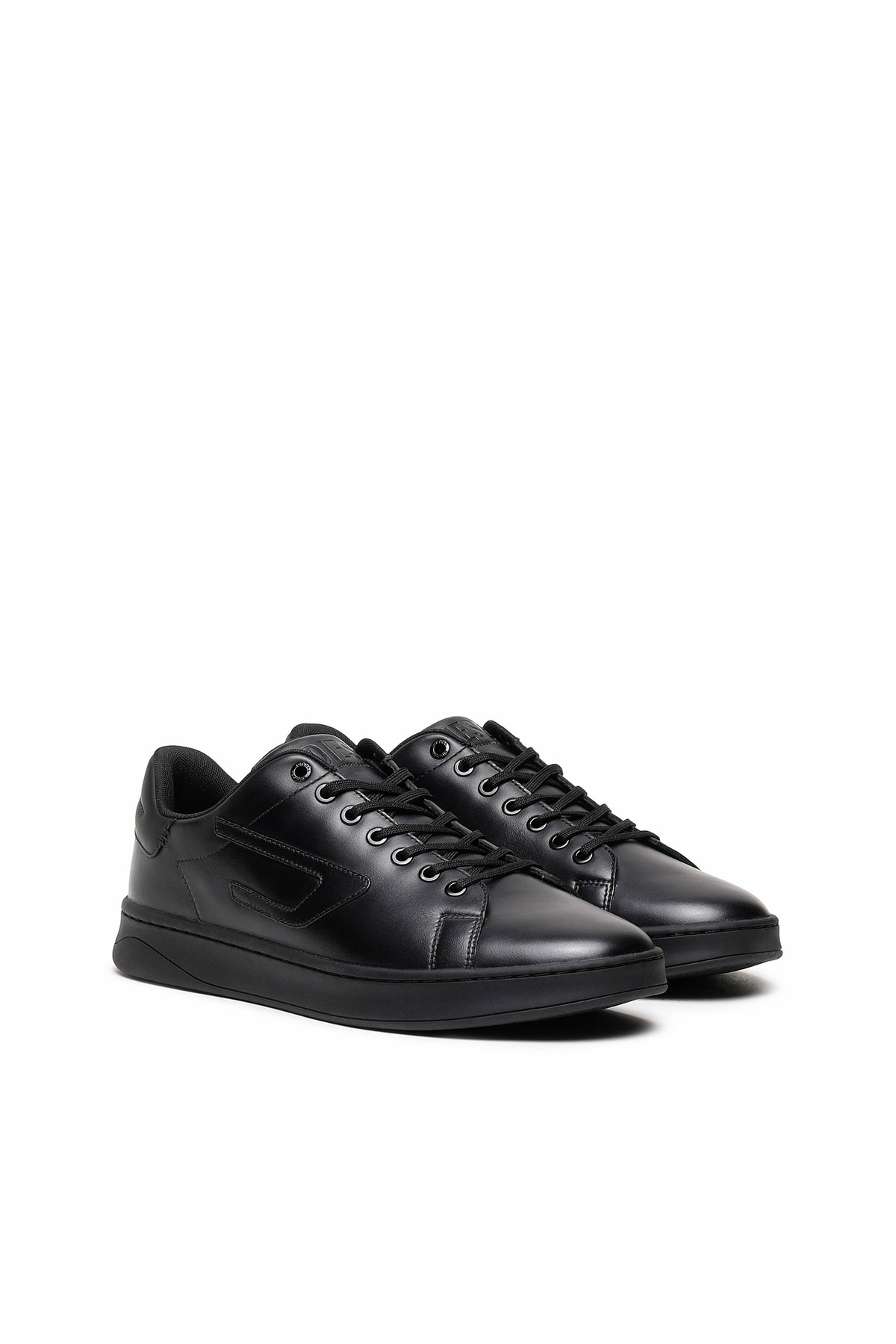 Diesel S-Athene Low-Low-top leather sneakers with D patch - Sneakers Mens in Black