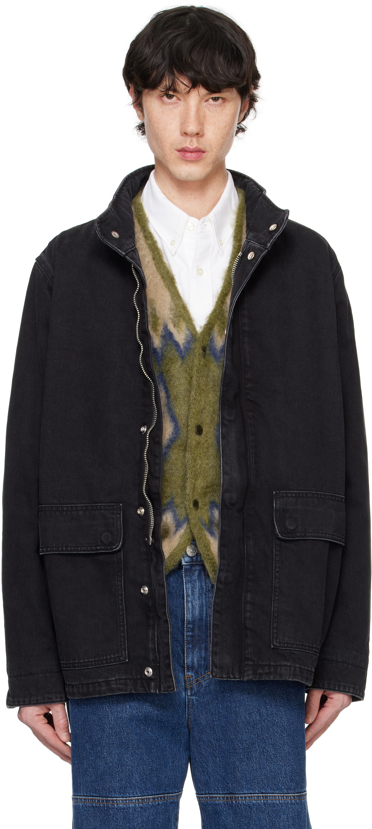 Sunflower Black Fatigue Denim Jacket Sunflower