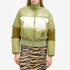 66° North Women's x GANNI Askja Down Bomber Jacket in Green Salvia