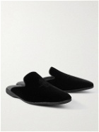 Paul Stuart - Hamilton Embroidered Velvet Slippers - Black
