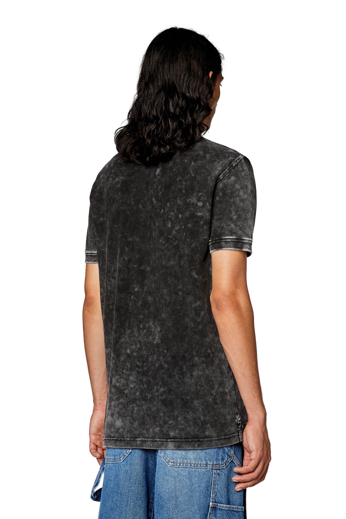 Diesel Polo shirt in faded piqué - Polos Mens in Black