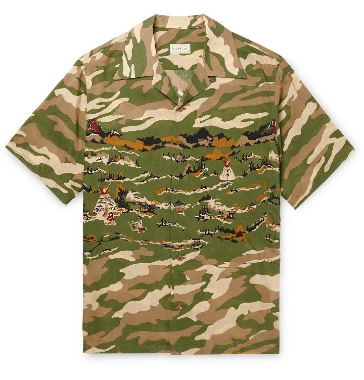 Photo: KAPITAL - Camp-Collar Camouflage-Print Woven Shirt - Green