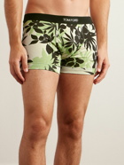 TOM FORD - Floral-Print Stretch-Cotton Boxer Briefs - Green