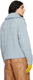 Dries Van Noten Blue Zip Sweater