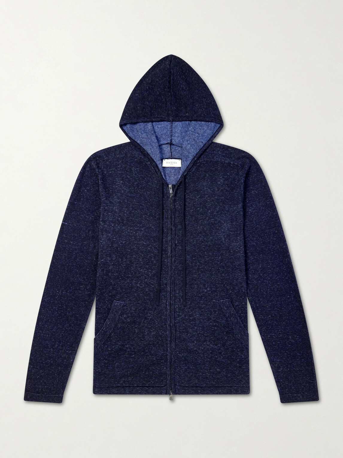 PIACENZA 1733 - Knitted Silk and Linen-Blend Zip-Up Hoodie - Blue
