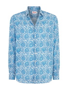 MC2 Saint Barth Man Muslin Cotton Sikelia Shirt With Paisley Print