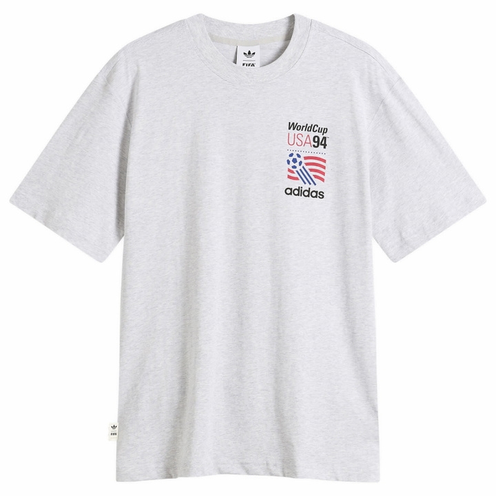 Photo: Adidas Men's Graphic T-Shirt in Light Grey Heather