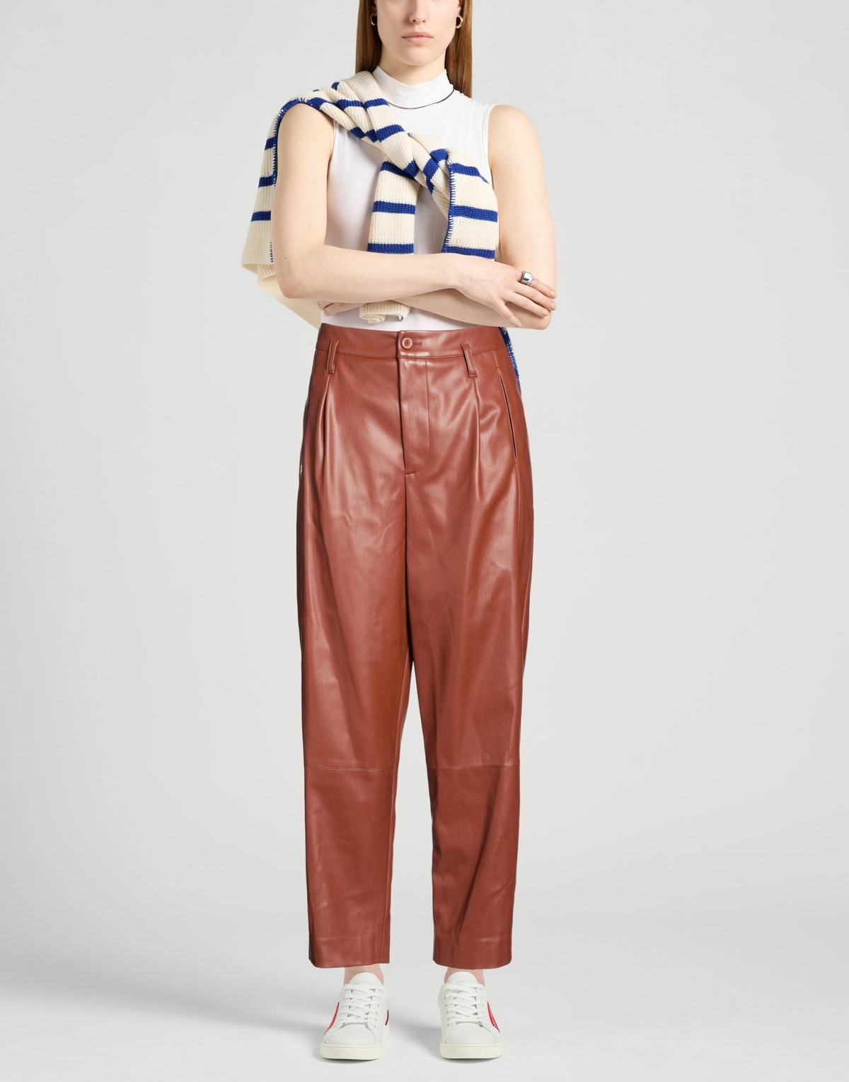 Manila Grace Womens Pants Brick