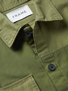 FRAME - Patchwork Cotton Shirt - Green