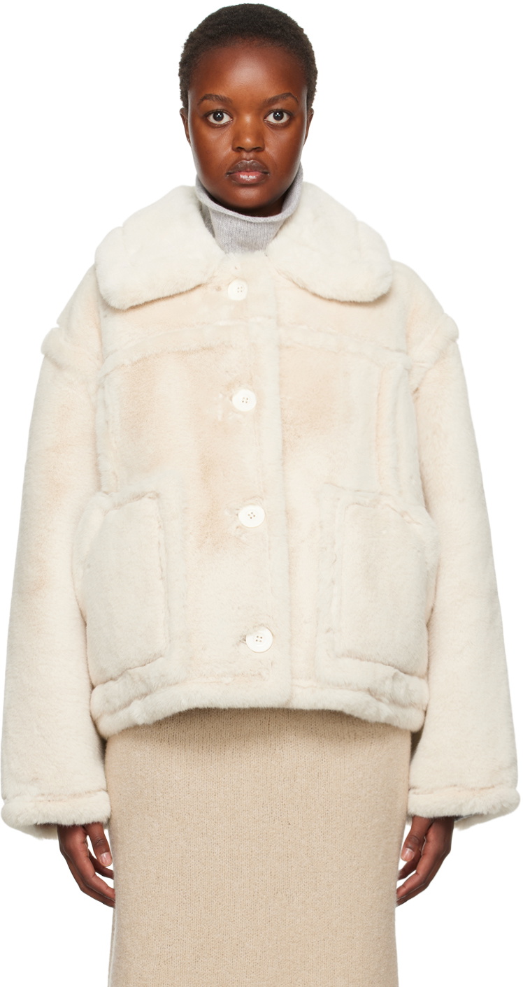 Stand Studio Off White Xena Faux Shearling Jacket