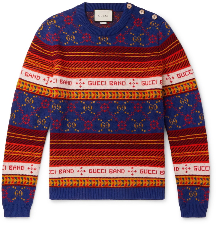 Photo: Gucci - Slim-Fit Wool-Jacquard Sweater - Multi