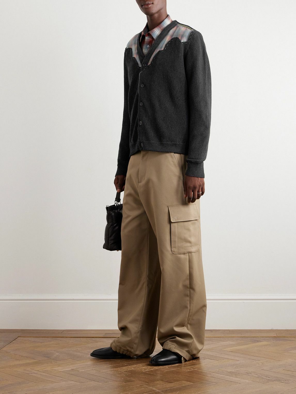 Maison Margiela - Pendleton Patchwork Satin-Trimmed Wool Cardigan