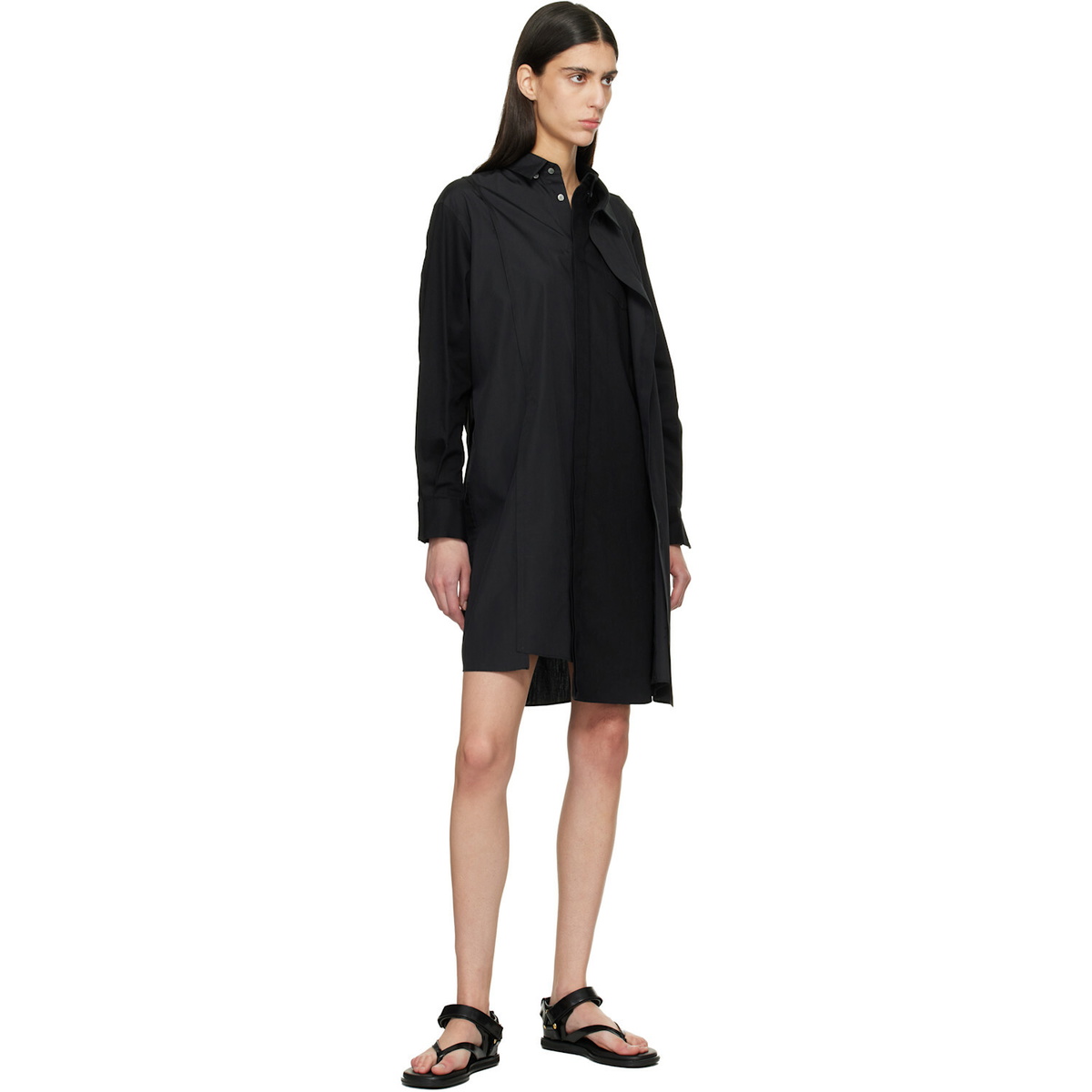 sacai Black Belted Flip Flop Sandals