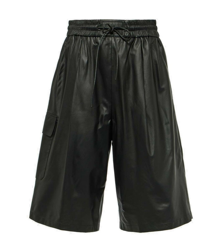 Photo: Yves Salomon Leather Bermuda shorts