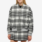 JW Anderson Women's Checked Bomber Jacket in White/Black