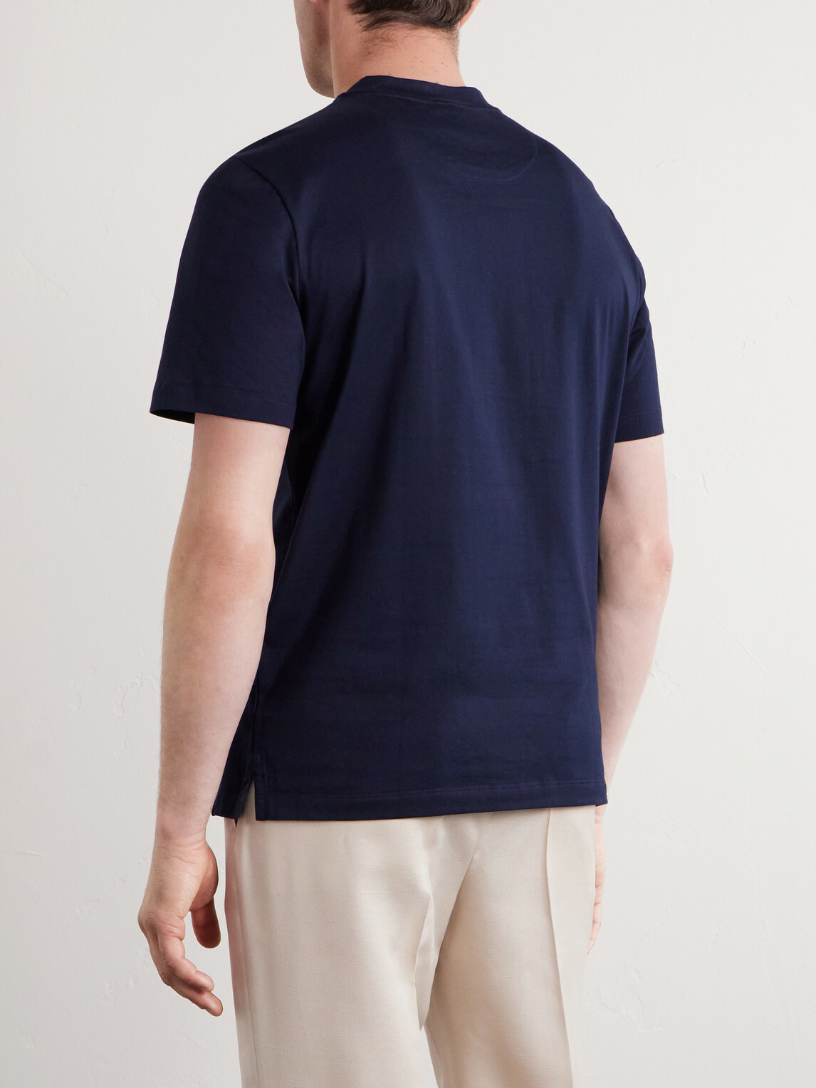 Brioni - Cotton-Jersey T-Shirt - Blue