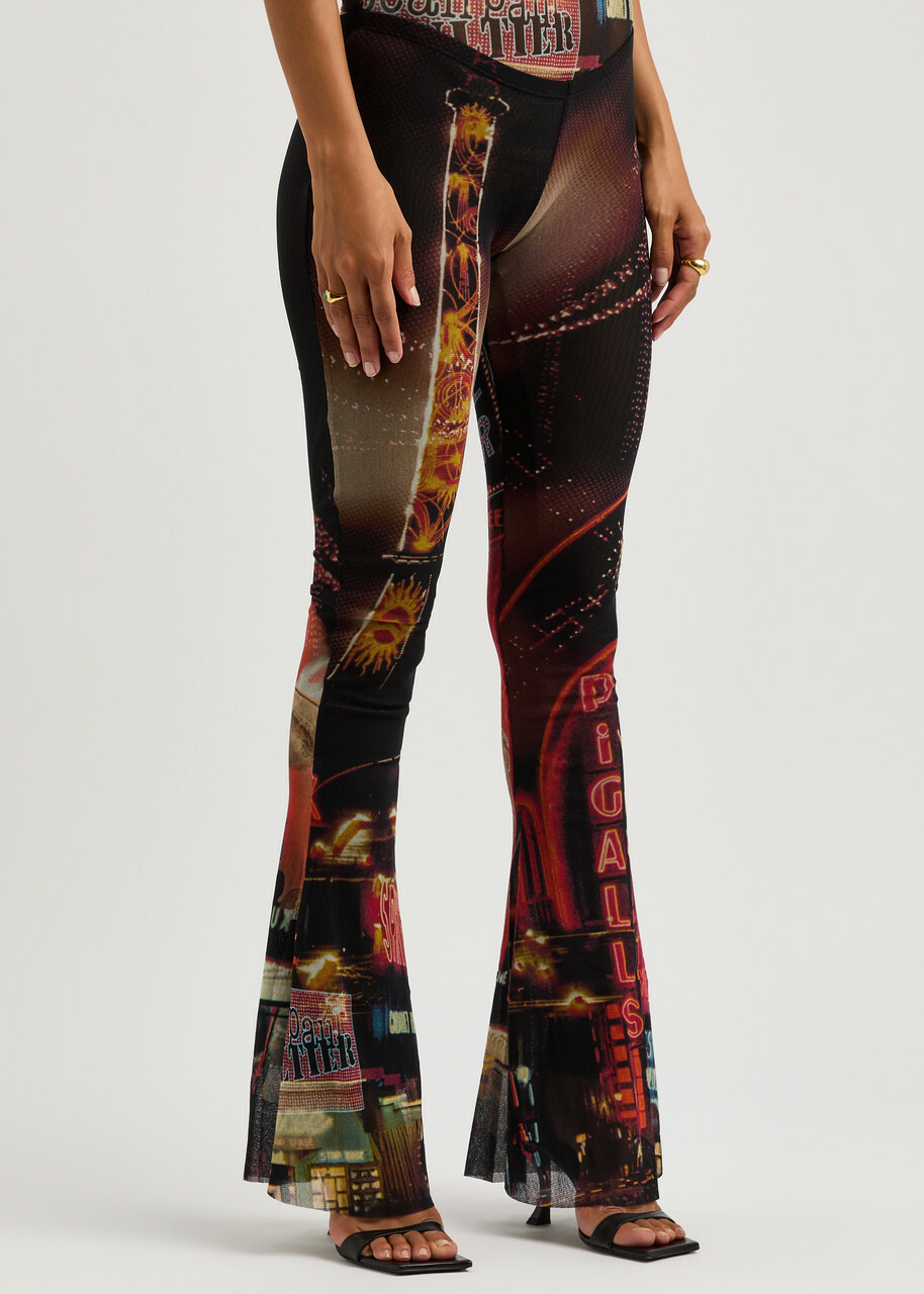 Jean Paul Gaultier Pigalle Printed Flared Tulle Leggings Multicoloured
