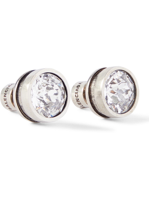 Photo: Balenciaga - Silver-Tone Crystal Earrings