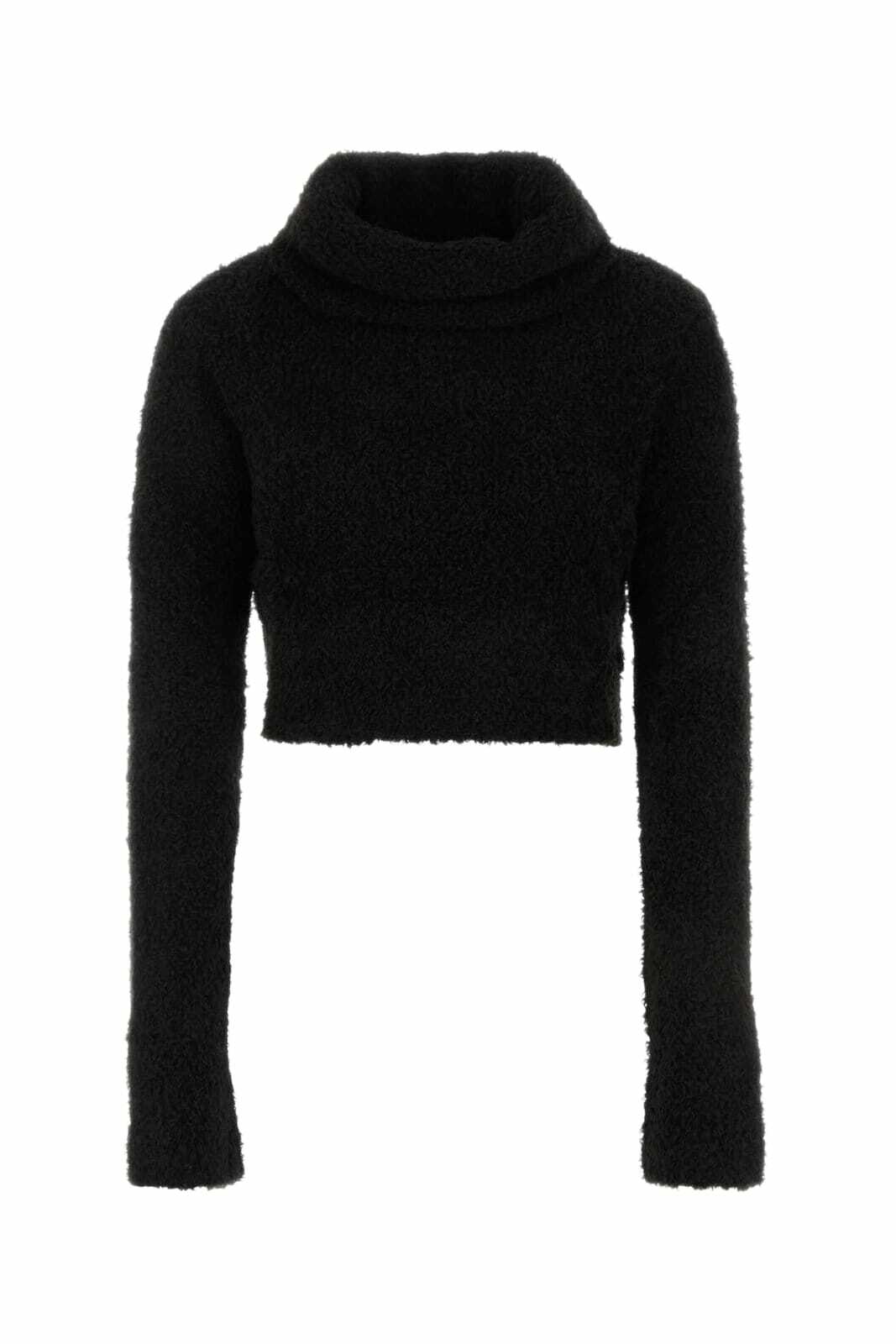 【関税・送料込】Saint Laurent BLACK VISCOSE TOP SAINT LAURENT - Viscose Knit Top Saint Laurent