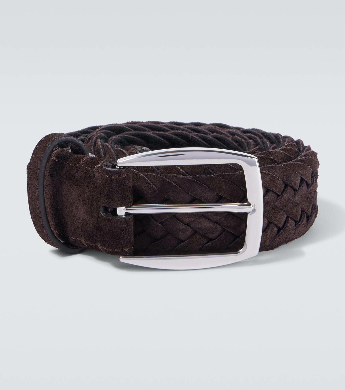 Brioni Braided suede belt
