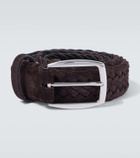 Brioni Braided suede belt