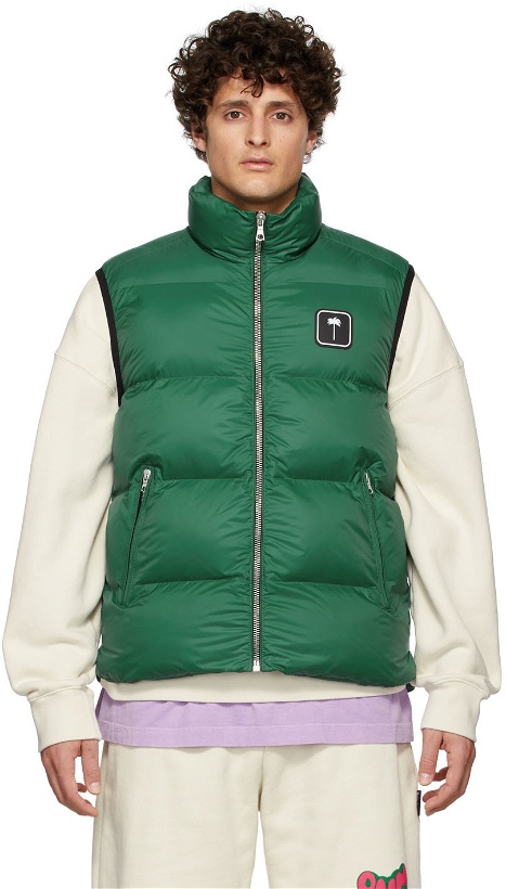 Photo: Palm Angels Green Palm Tree Puffer Vest