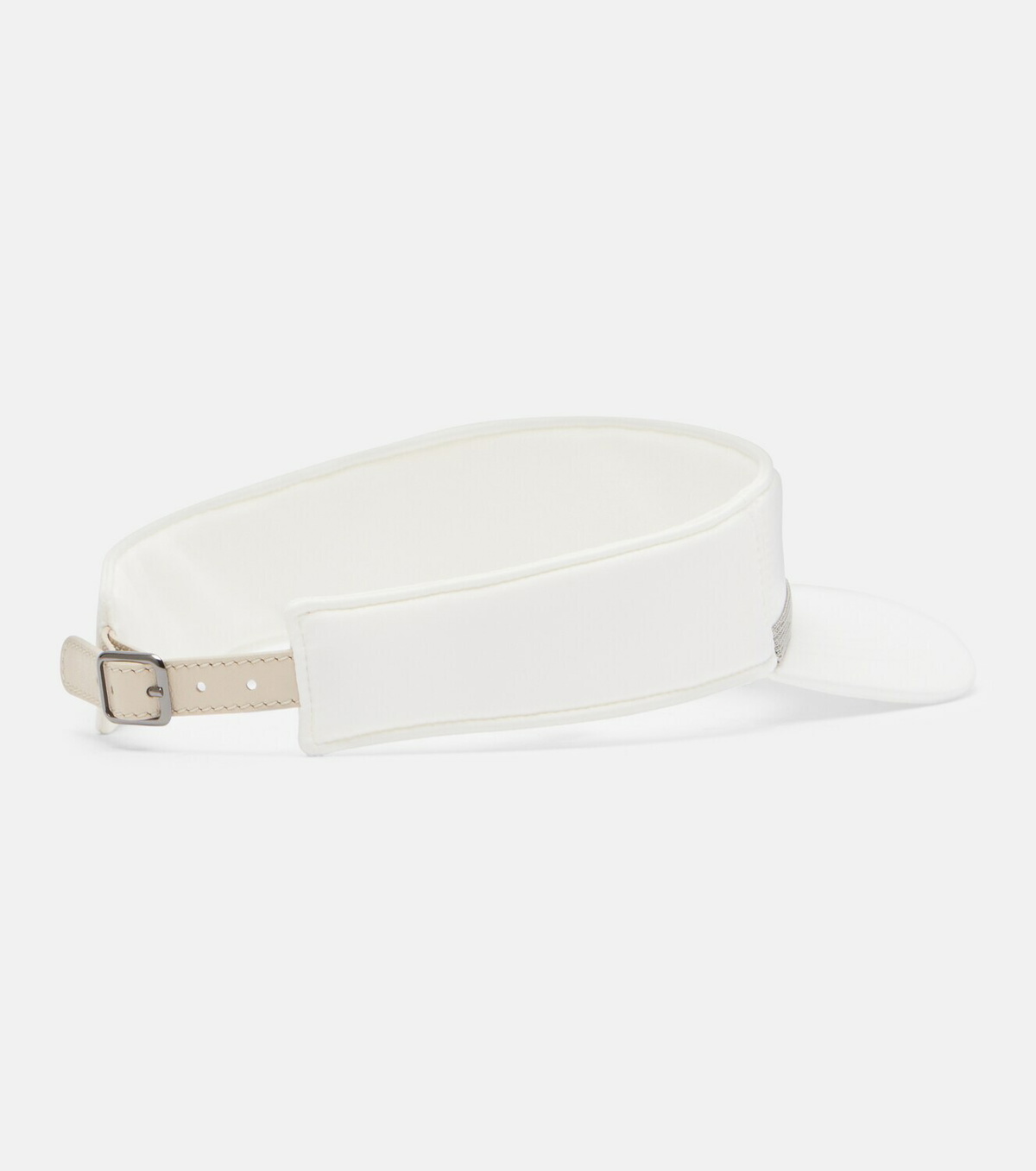 Brunello Cucinelli Monili leather-trimmed visor