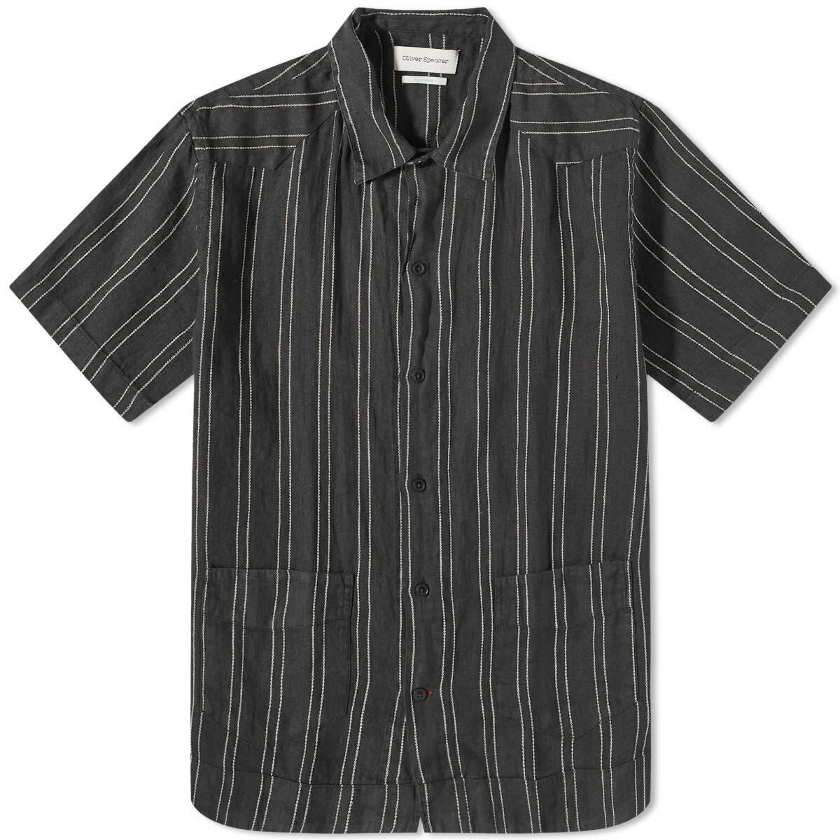 Photo: Oliver Spencer Men's Cuban Short Sleeve Shirt in Black