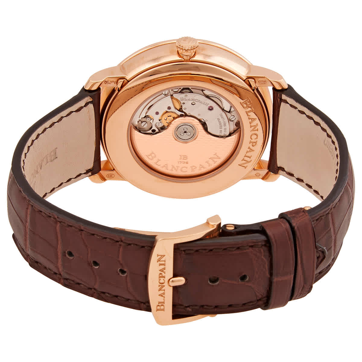 Blancpain Villeret 18k Rose Gold Automatic Grey Dial Mens Watch N06670A036042N055B