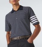 Thom Browne 4-Bar striped cotton polo shirt