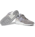 Tod's - Sportivo Leather-Trimmed Suede and Neoprene Sneakers - Gray
