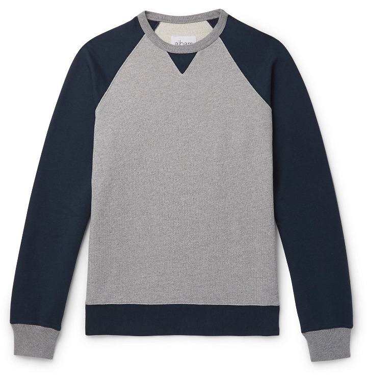 Photo: Albam - Mélange Colour-Block Loopback Cotton-Jersey Sweatshirt - Gray