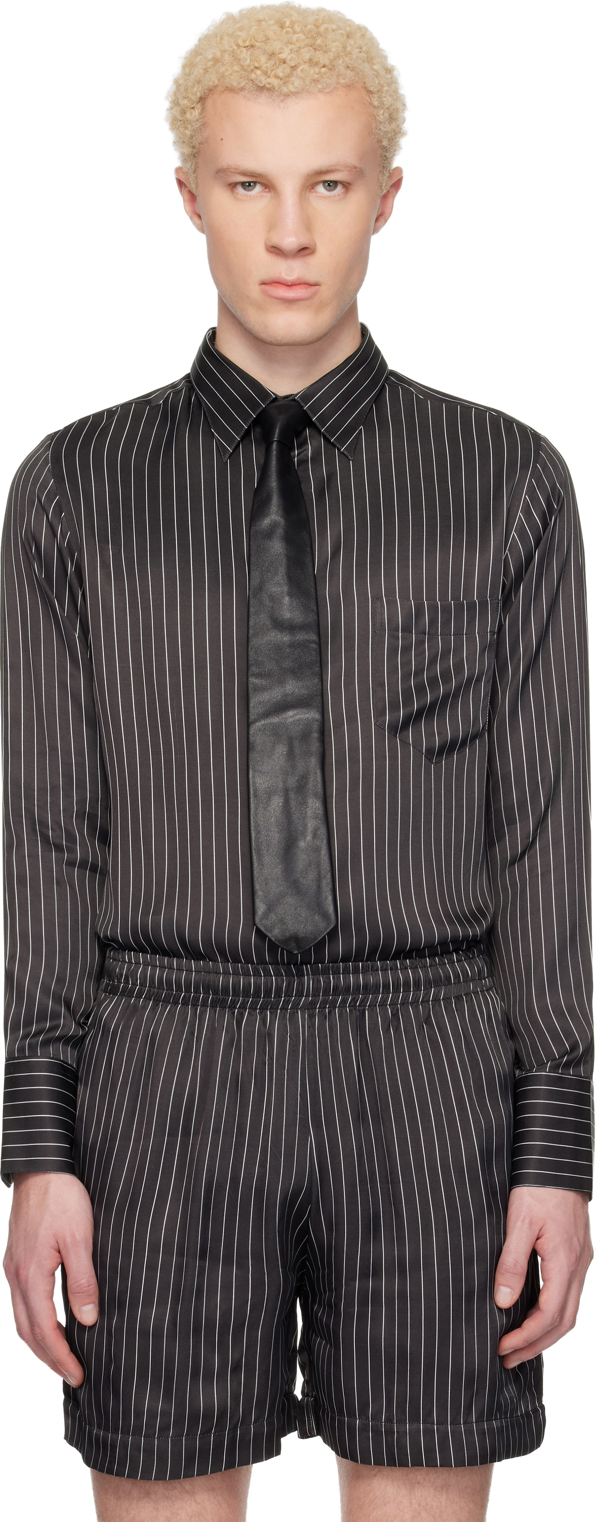 Ernest W. Baker White & Black Pin Stripe Classic Shirt Ernest W. Baker