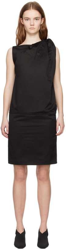 Photo: TOTEME Black Shoulder-Twist Midi Dress