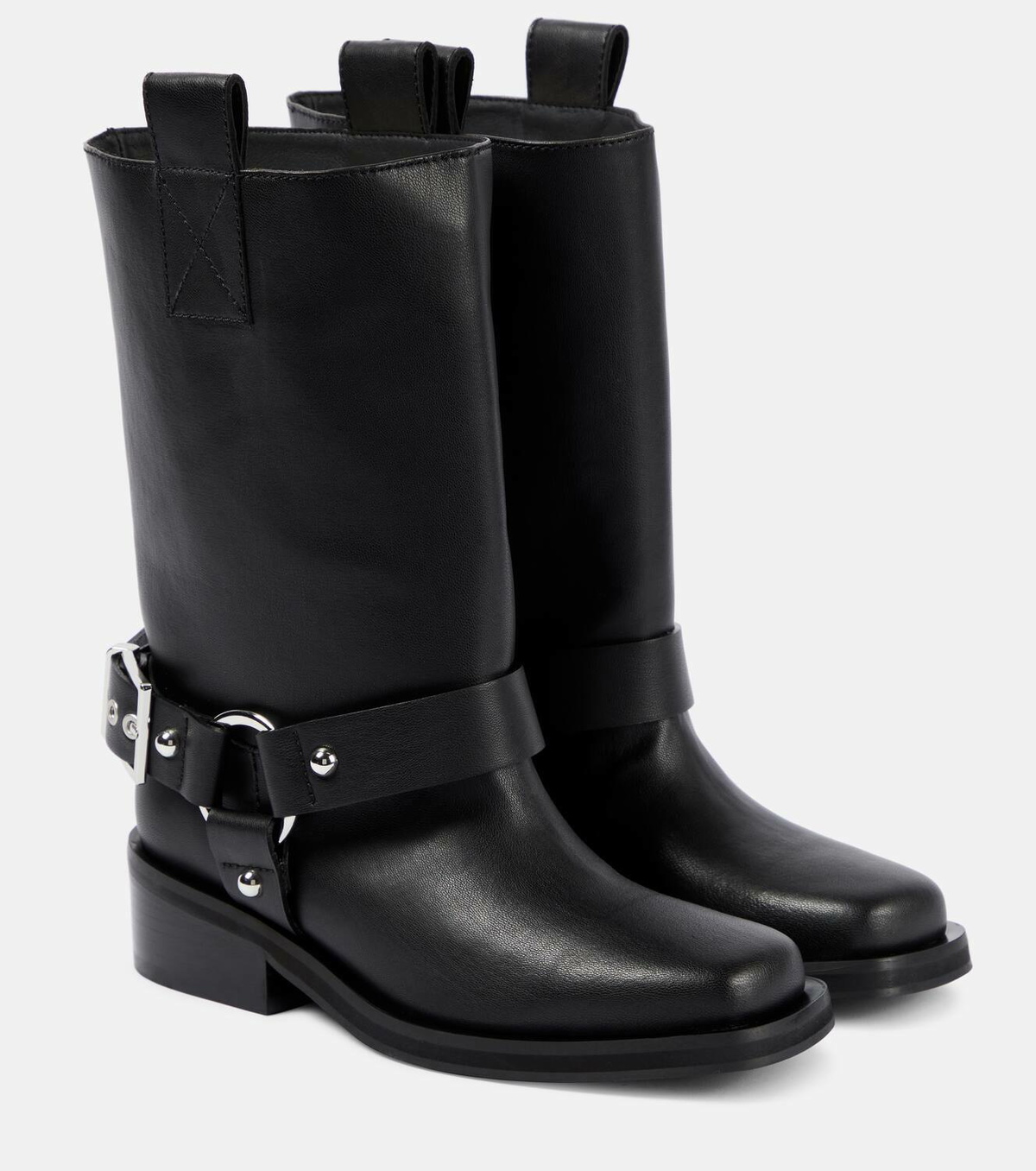Ganni Faux leather biker boots GANNI