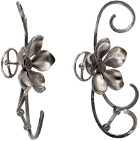 J.KIM Silver Wrought-Iron Fence Flower Earrings