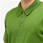 John Smedley Men's Folke Button Through Polo Shirt in Olive