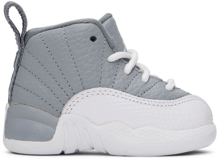 Photo: Nike Jordan Baby Gray & White Jordan 12 Retro Sneakers