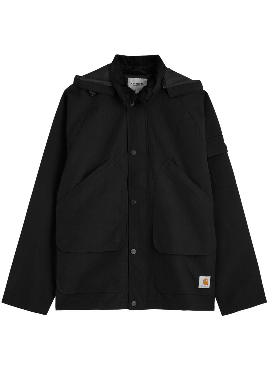 Carhartt ブラックジャケット CLAYTONロゴ Carhartt Wip Clayton Hooded Nylon Jacket Black Carhartt WIP